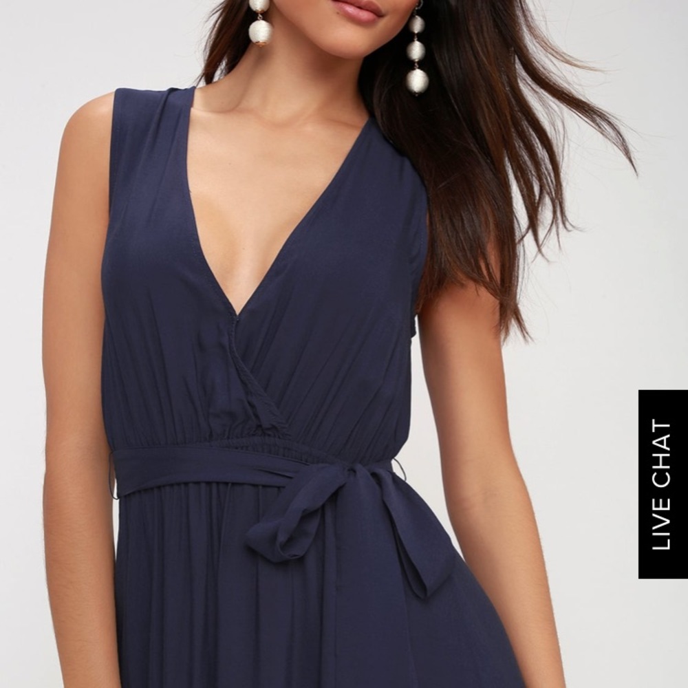 LULUS NWT navy blue maxi dress